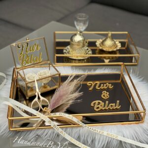 luxe ring plateau en bruidegom set