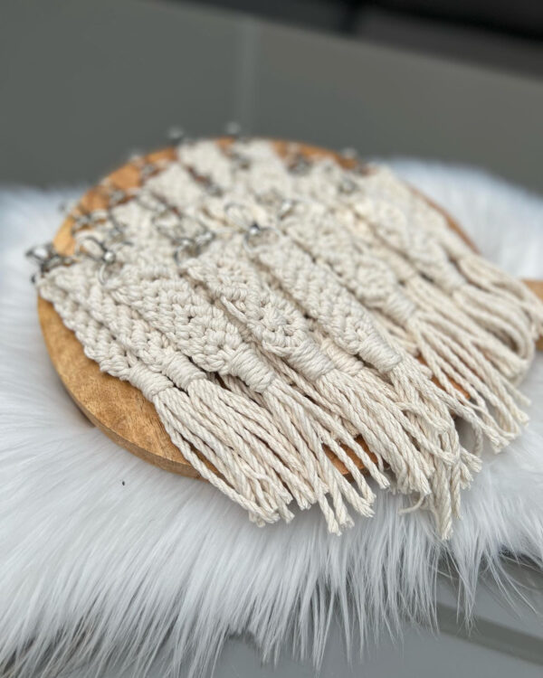 macrame sleutelhanger met etiketje - Afbeelding 2