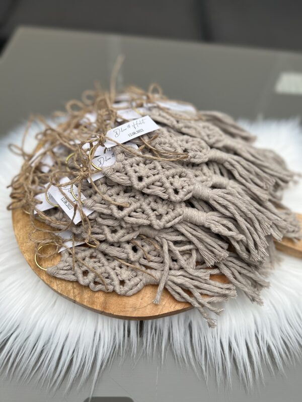 macrame sleutelhanger met etiketje - Afbeelding 3