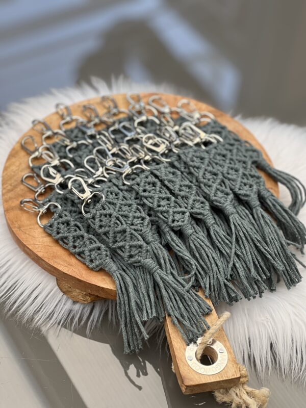 macrame sleutelhanger met etiketje - Afbeelding 4