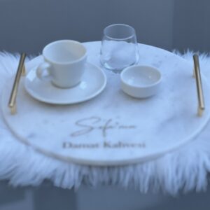 marmer koffie dienblad met handvaten