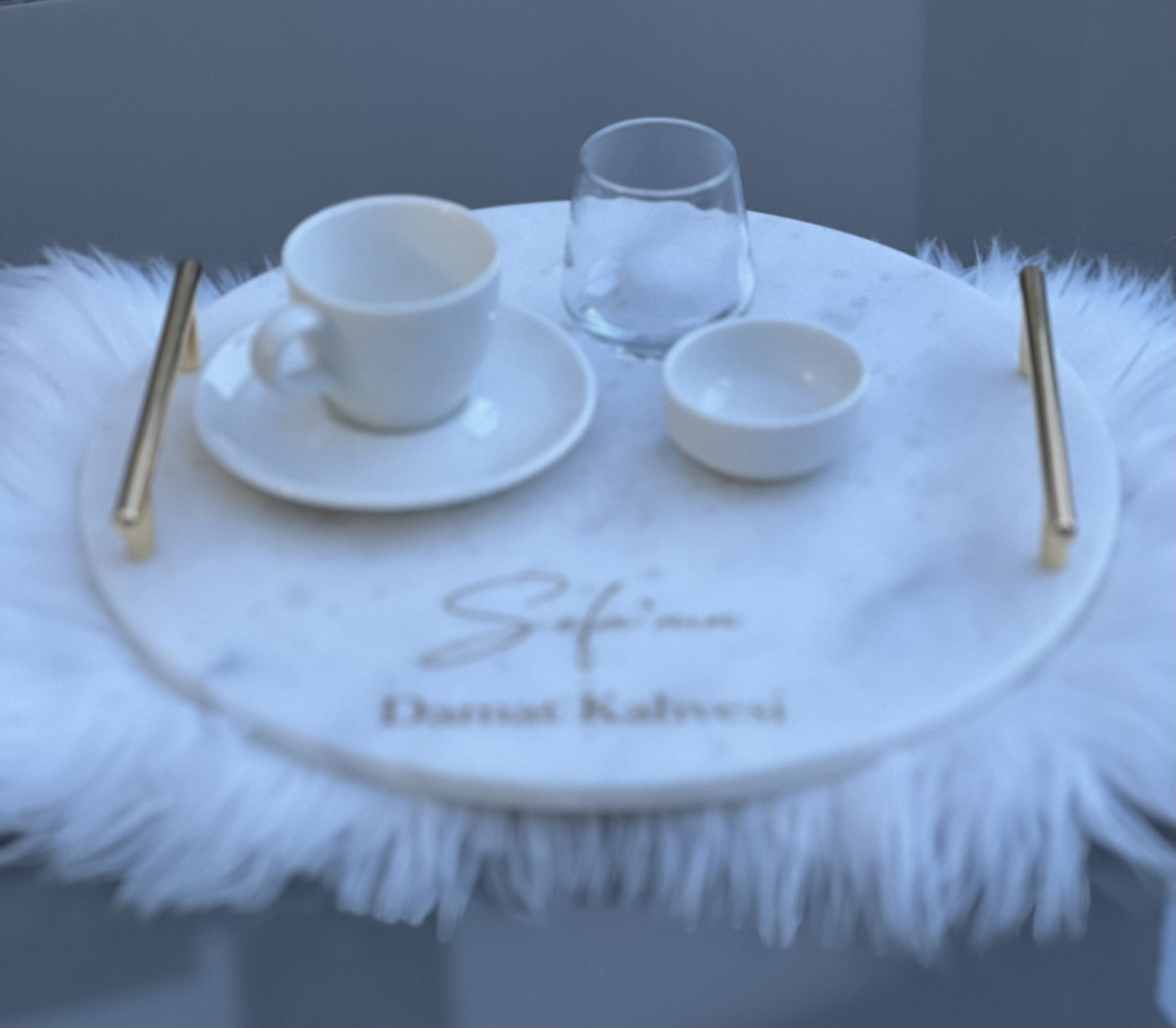 marmer koffie dienblad met handvaten